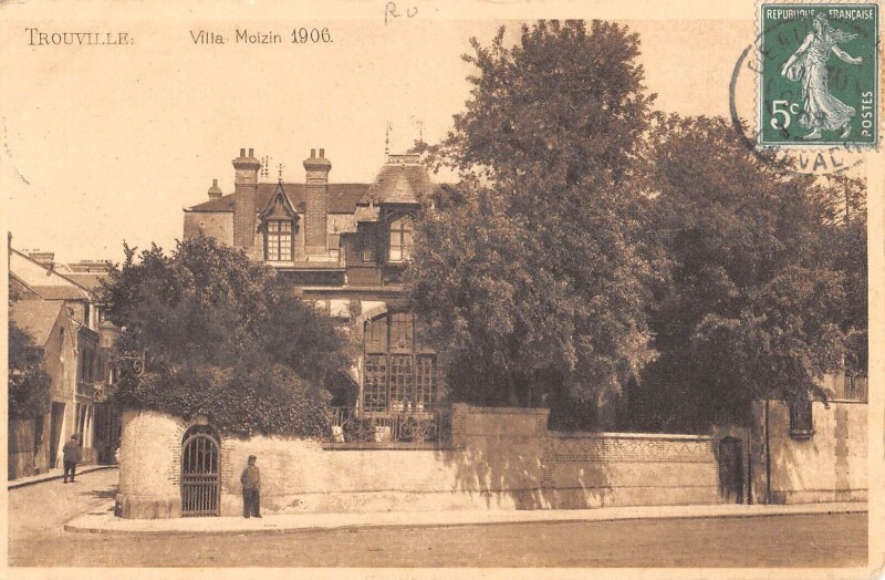 Carte postale ancienne Trouville Villa Moizin 1906