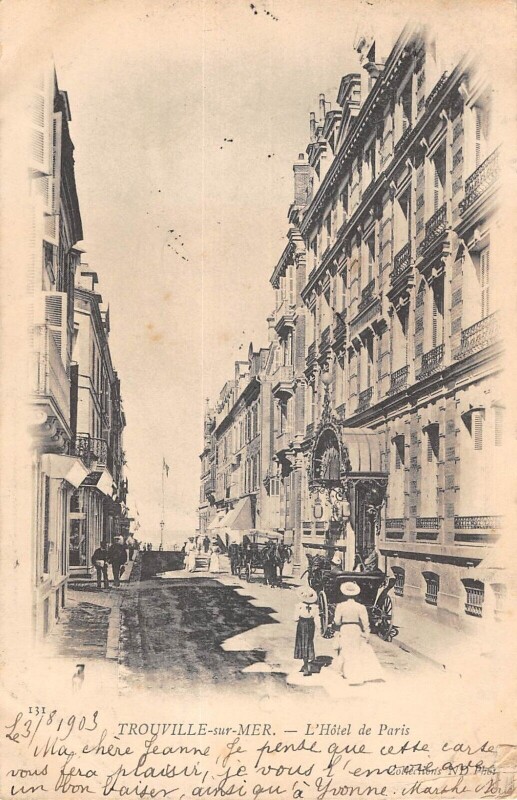 Carte postale ancienne Trouville Sur Mer Hotel De Paris à Trouville-sur-Mer