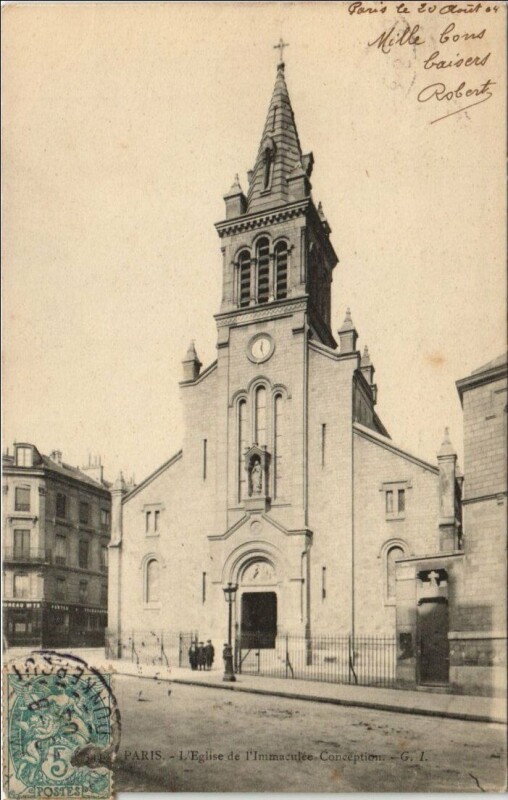 Carte postale ancienne Paris 12e Eglise de l'immaculée Conception