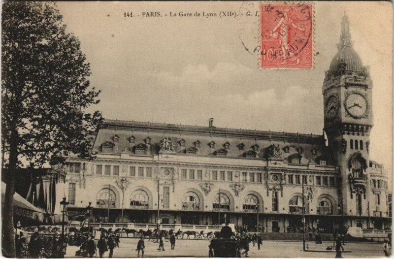 Carte postale ancienne Paris 12e Gare de Lyon