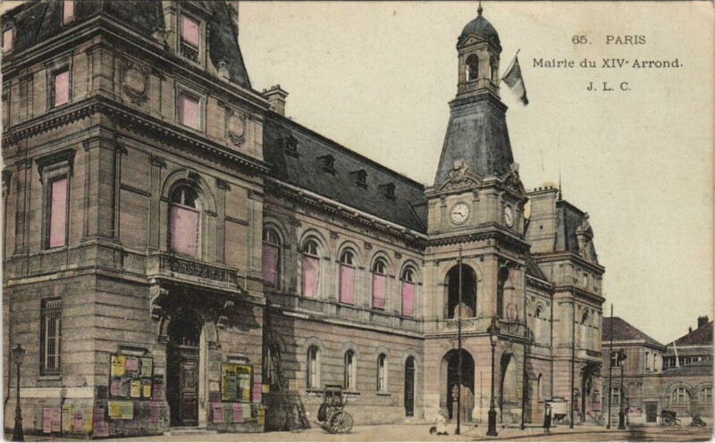 Carte postale ancienne Mairie du XIVe Arrondissement à Paris 14e