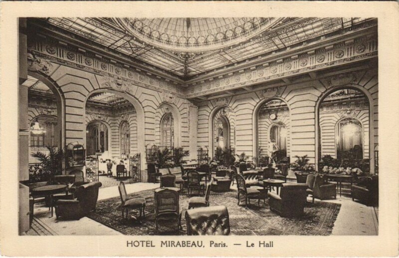 Carte postale ancienne Paris 15e hotel Mirabeau Le Hall