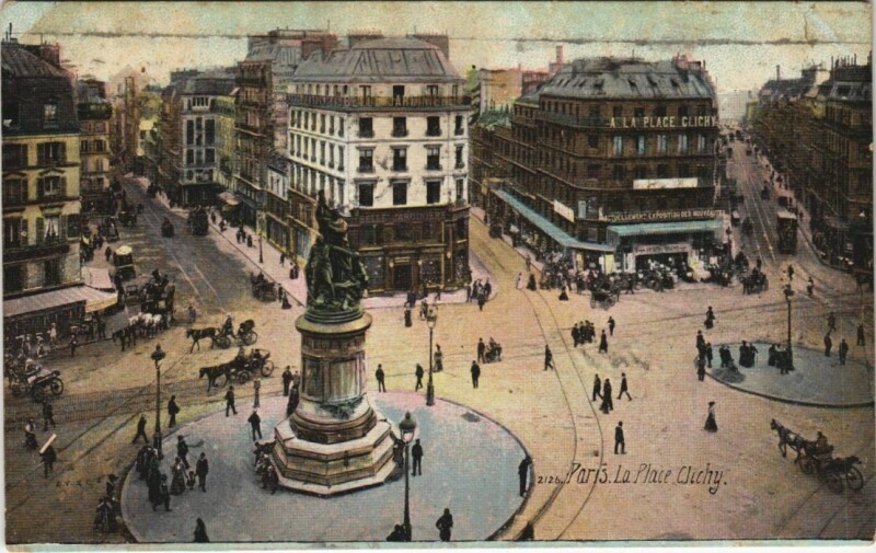 Carte postale ancienne Paris 17e Place Clichy