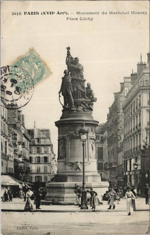 Carte postale ancienne Paris 17e Place Clichy