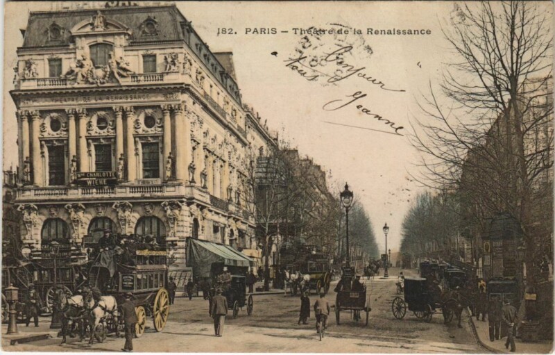 Carte postale ancienne Paris 2e Théatre de la Renaissance