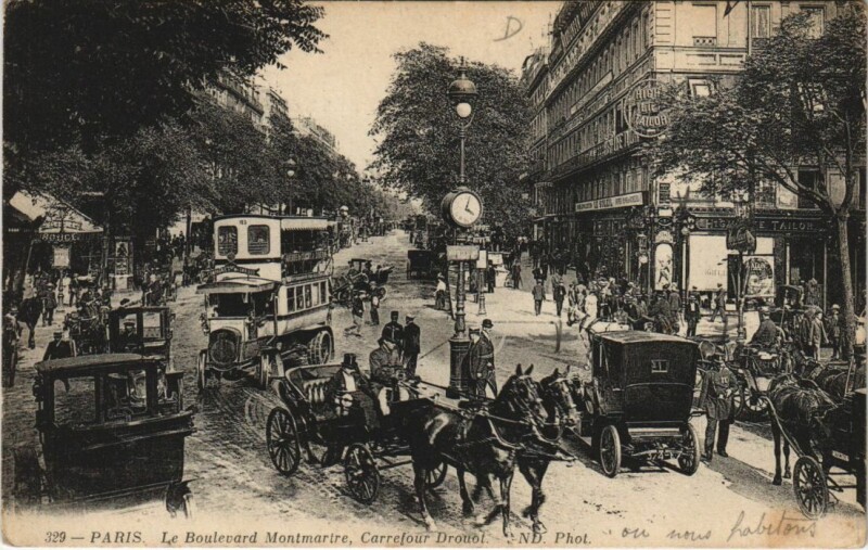 Carte postale ancienne Paris 2e Boulevard Montmartre