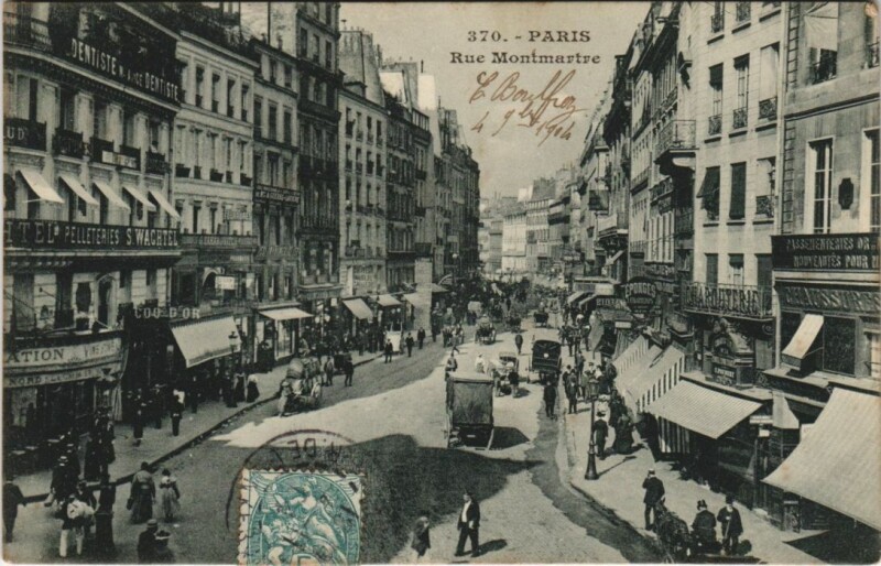 Carte postale ancienne Paris 2e Rue montmartre
