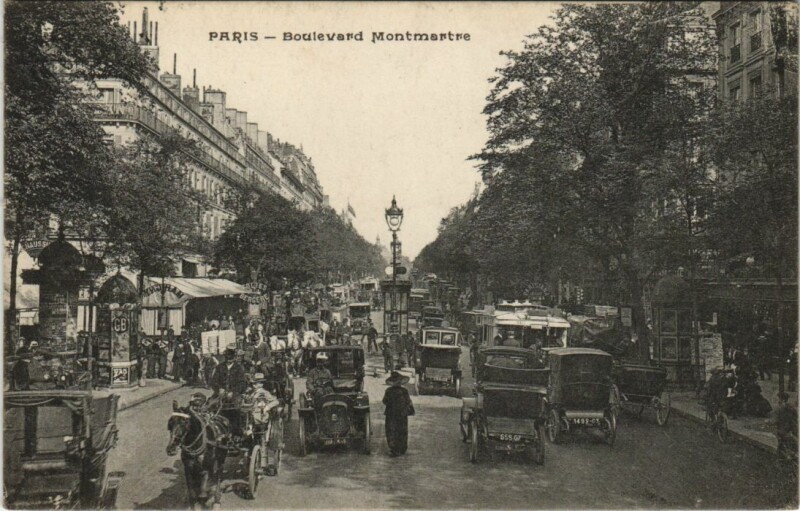 Carte postale ancienne Paris 2e Boulevard Montmartre
