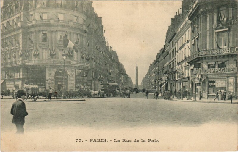 Carte postale ancienne Paris 2e Rue de la Paix