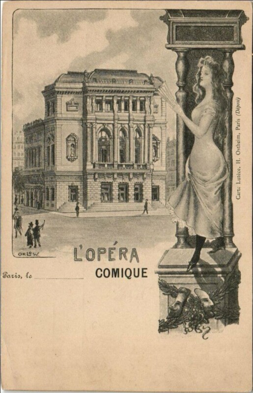 Carte postale ancienne Paris 2e Opéra Comique