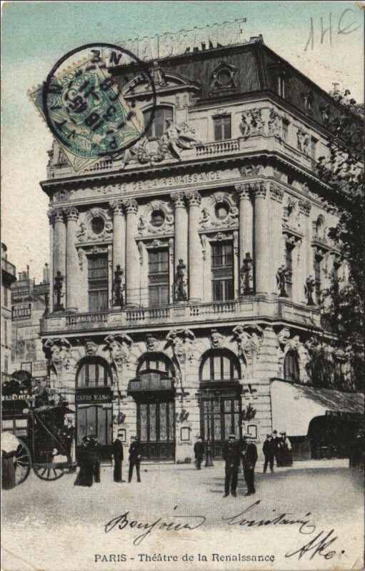 Carte postale ancienne Paris 2e Théatre de la Renaissance