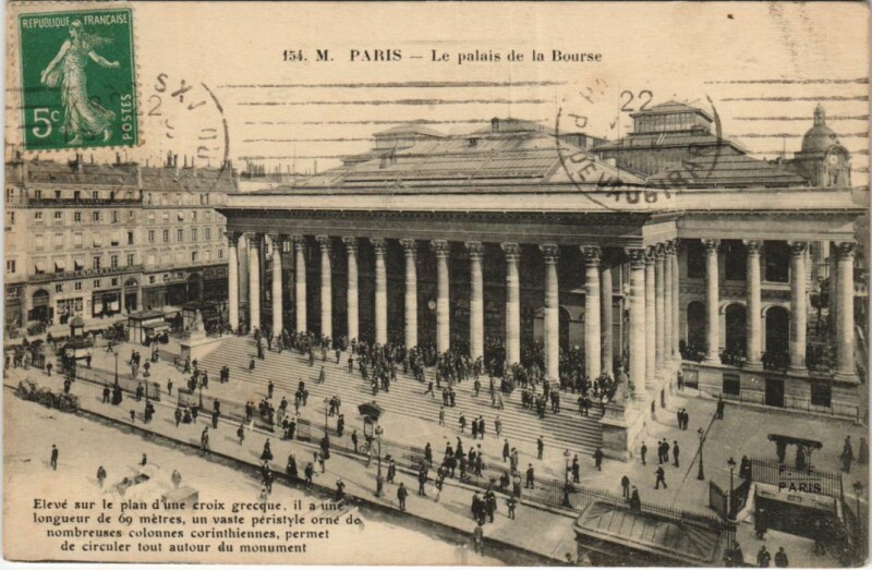 Carte postale ancienne Paris 2e la Bourse