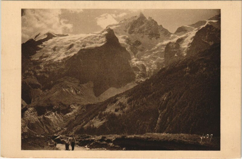 Carte postale ancienne Massif de la Meije - Pic Central