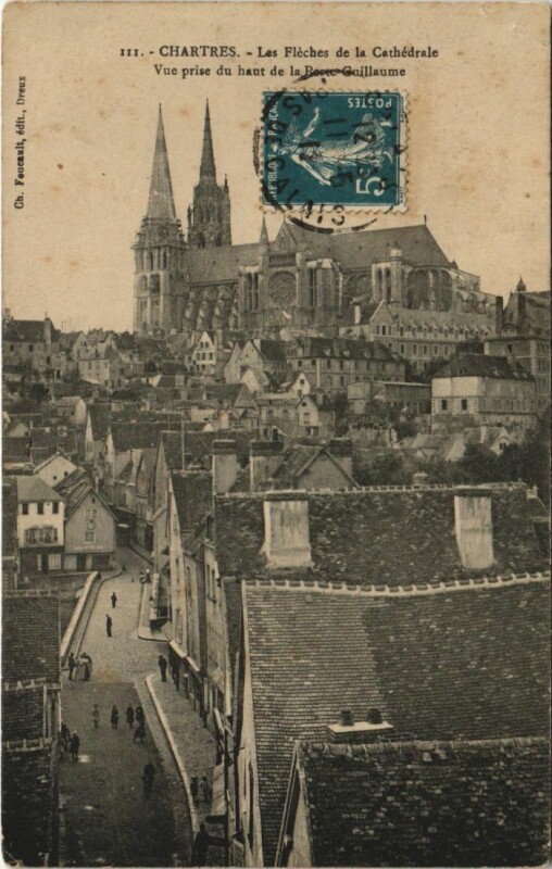 Carte postale ancienne Chartres Les Fleches de la Cathedrale France à Chartres