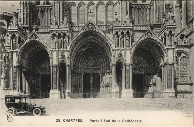 Carte postale ancienne Chartres Portail sud de la Cathedrale France à Chartres