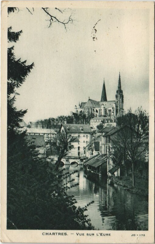 Carte postale ancienne Chartres vue sur l'Eure France à Chartres