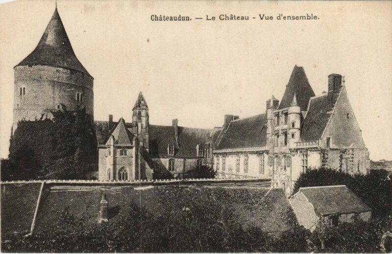 Carte postale ancienne Chateaudun Le Chateau , vue d'ensemble France