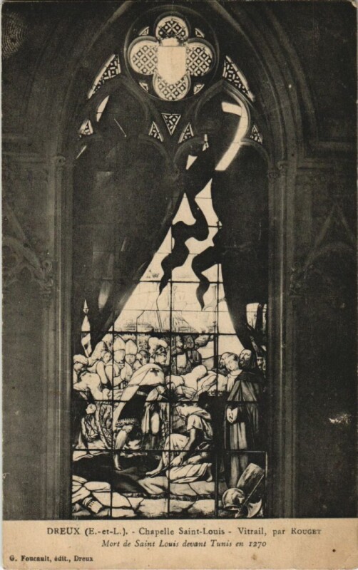 Carte postale ancienne Dreux Chapelle Saint-Louis, Vitrail France à Dreux