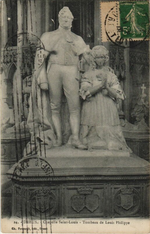 Carte postale ancienne Dreux Chapelle Saint-Louis,Tombeau de Louis Philippe France à Dreux