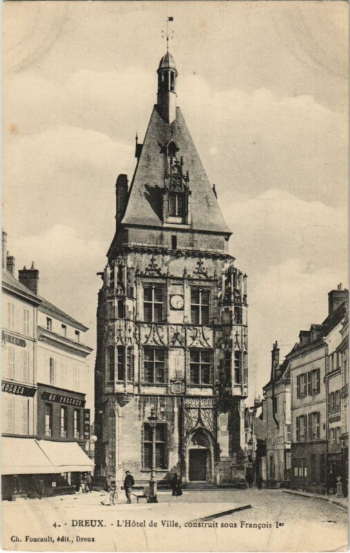 Carte postale ancienne Dreux Hotel de Ville France à Dreux