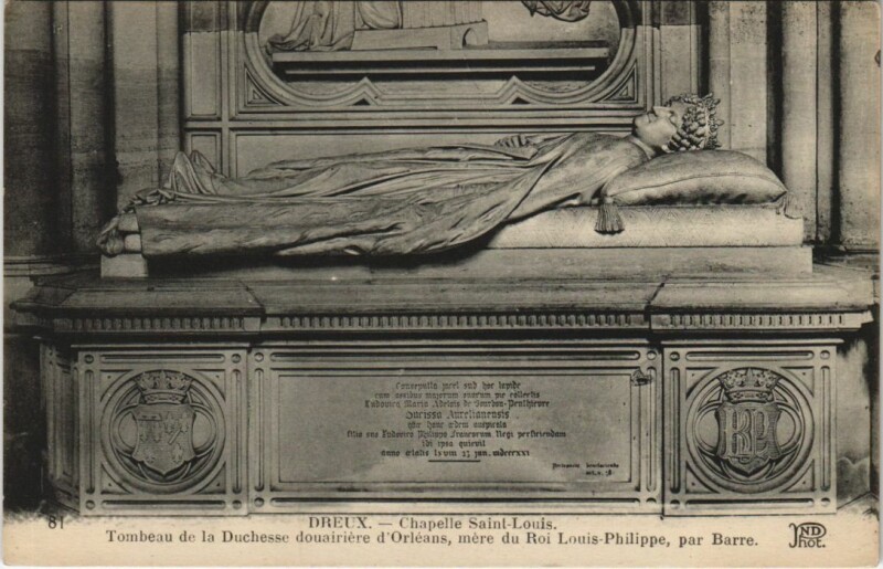 Carte postale ancienne Dreux Chapelle Saint-Louis, Tombeau de la Duchesse France à Dreux