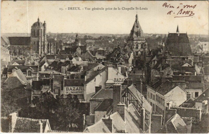 Carte postale ancienne Dreux vue generale France à Dreux