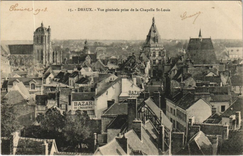 Carte postale ancienne Dreux vue generale France à Dreux