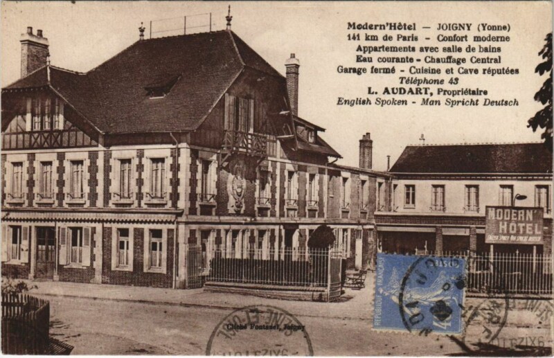 Carte postale ancienne Joigny Modern Hotel France à Joigny