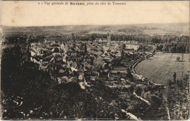 Carte postale ancienne Noyers Vue Generale France à Noyers