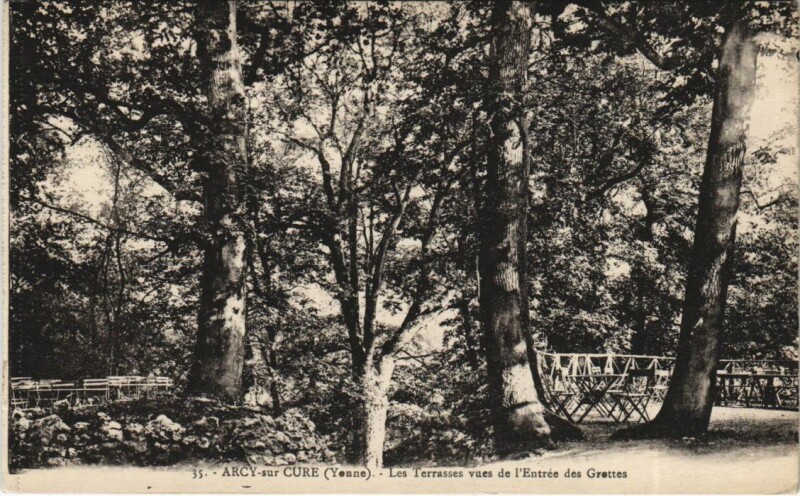 Carte postale ancienne Arcy s Cure Les Terrasses vues de l'Entre France