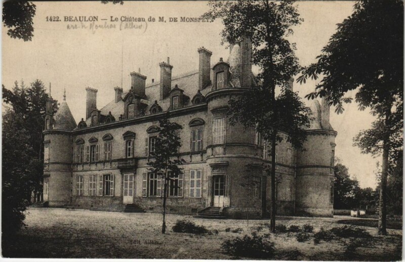 Carte postale ancienne Beaulon Le Chateau de M. de Monspey à Beaulon