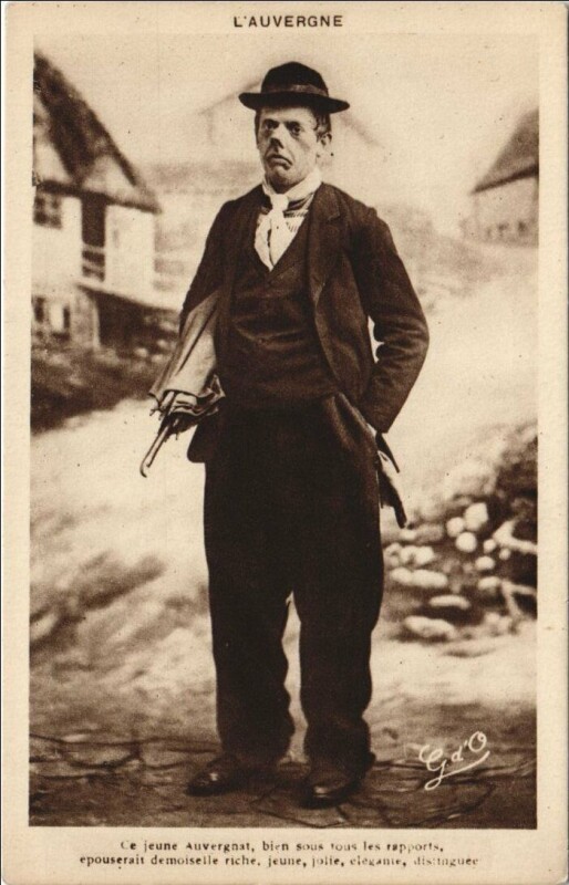 Carte postale ancienne L'Auvergne - Homme - Type
