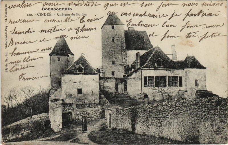Carte postale ancienne Cindre Chateau de Poifou