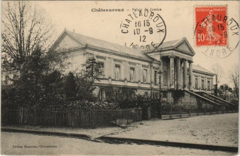 Carte postale ancienne Chateauroux Palais de Justice France