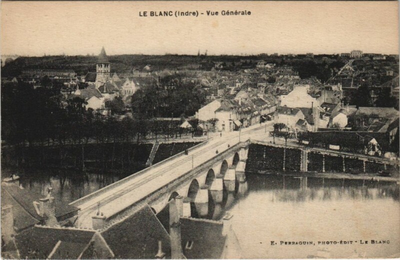 Carte postale ancienne Le Blanc Vue Generale France au Blanc