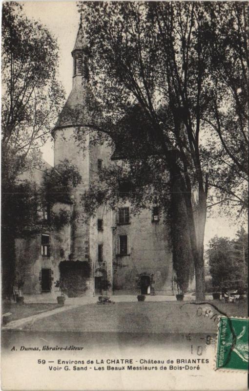 Carte postale ancienne Env.de La Chatre Chateau de Briantes France à Briantes