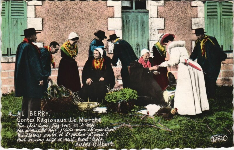 Carte postale ancienne Au Berry Contes Regionaux, Le Marche France