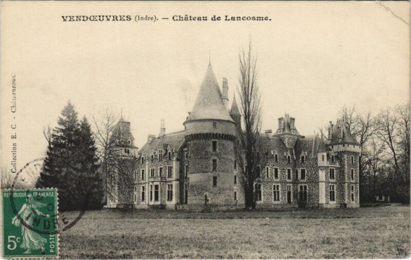 Carte postale ancienne Vendoeuvres Chateau de Lancosme France à Vendoeuvres