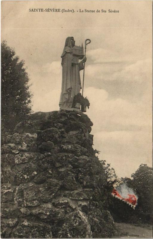 Carte postale ancienne La Statue de Sainte-Sévère à Sainte-Sévère-sur-Indre