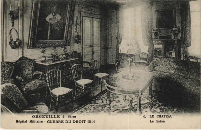 Carte postale ancienne Orgeville Le Chateau - Le Salon