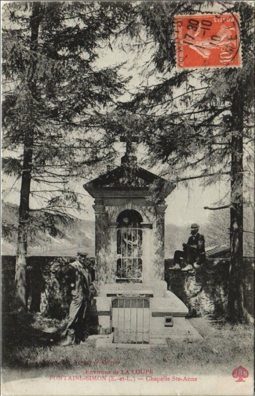 Carte postale ancienne Fontaine-Simon Chapelle Sainte-Anne à Fontaine-Simon