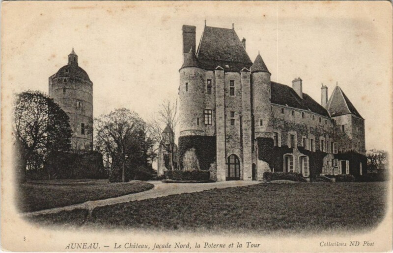 Carte postale ancienne Auneau Le Chateau - Facade Nord - La Poterne et la Tour
