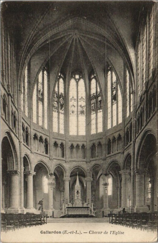 Carte postale ancienne Gallardon Choeur de l'Eglise à Gallardon