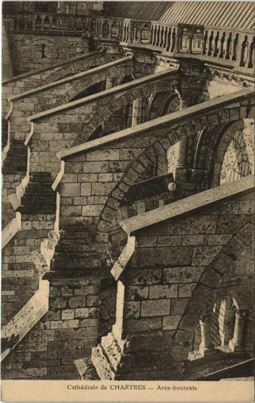 Carte postale ancienne Chartres Cathedrale - Arcs-Boutants à Chartres