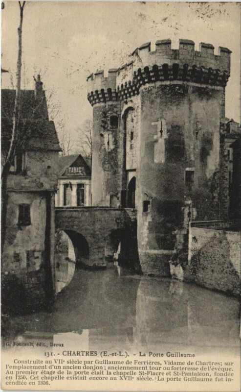 Carte postale ancienne Chartres La Porte Guillaume à Chartres