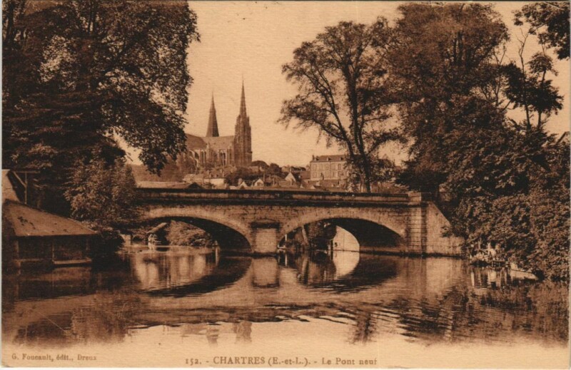 Carte postale ancienne Chartres Le Pont Neuf à Chartres