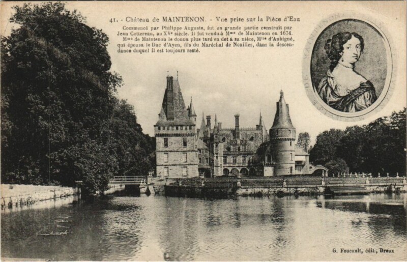 Carte postale ancienne Maintenon Chateau de Maintenon - Vue prise sur la Piece d'Eau à Maintenon