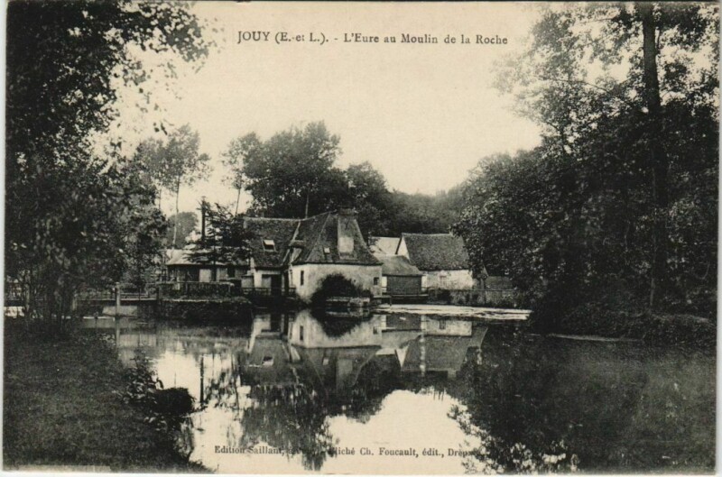Carte postale ancienne Jouy L'Eure au Moulin de la Roche