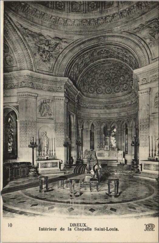 Carte postale ancienne Dreux Interieur de la Chapelle Saint Louis à Dreux