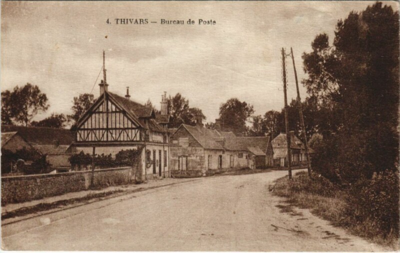 Carte postale ancienne Thivars Bureau de Poste à Thivars